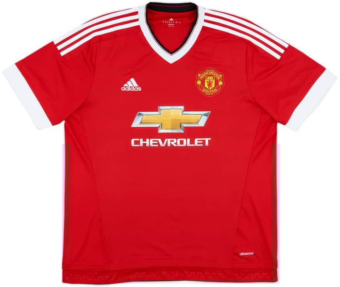 2015-16 Manchester United Home Shirt Jones #4 - 8/10 - (XL)