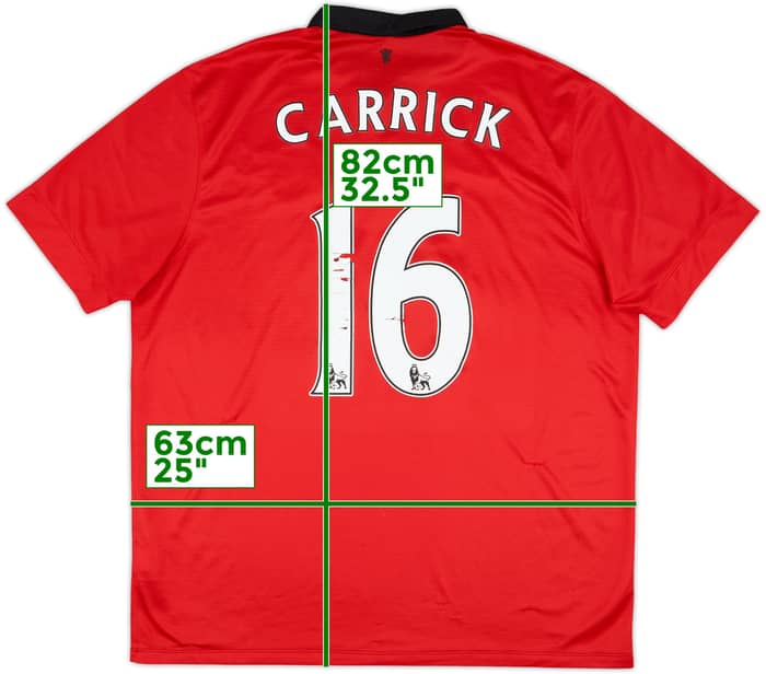 2013-14 Manchester United Home Shirt Carrick #16 - 5/10 - (XXL)
