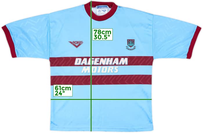 1993-95 West Ham Away Shirt - 9/10 - (XL)