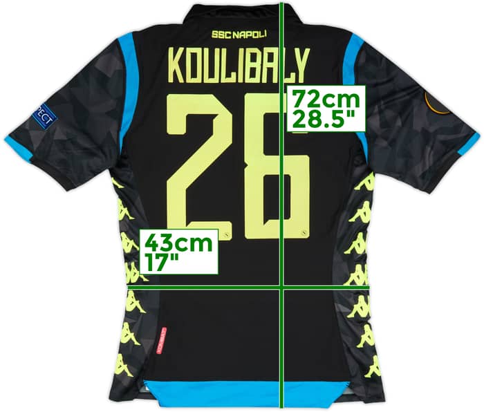 2018-19 Napoli European Authentic Away Shirt Koulibaly #26 - 8/10 - (L)