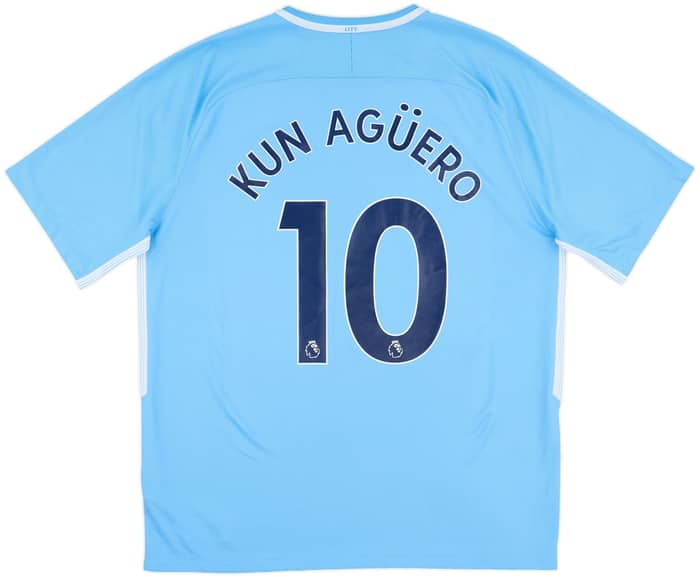 2017-18 Manchester City Home Shirt Kun Aguero #10 - 8/10 - (XL)