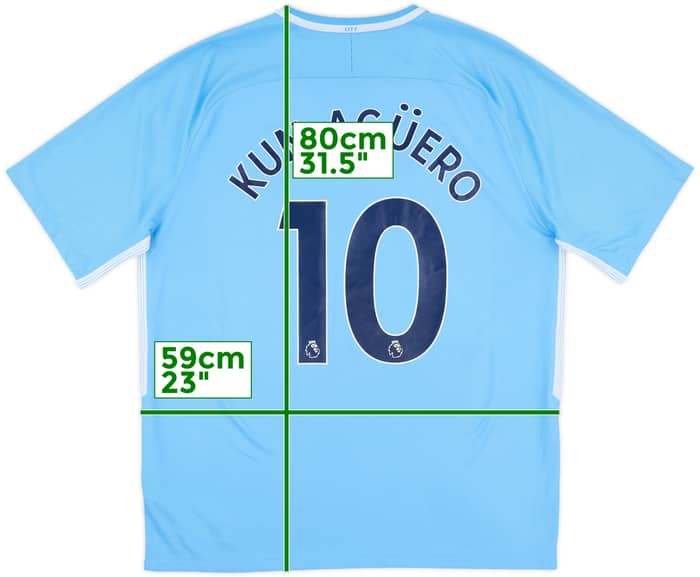 2017-18 Manchester City Home Shirt Kun Aguero #10 - 8/10 - (XL)
