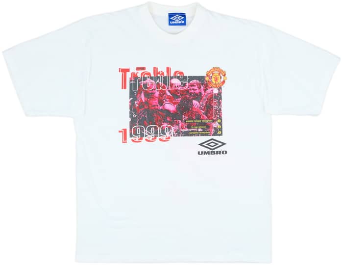 1999-00 Manchester United Umbro 'Treble' Graphic Tee - 7/10 - (XL)