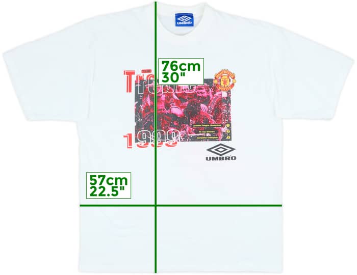 1999-00 Manchester United Umbro 'Treble' Graphic Tee - 7/10 - (XL)