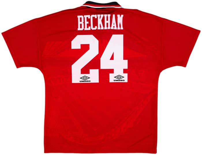 1994-96 Manchester United Home Shirt Beckham #24 - 8/10 - (XL)