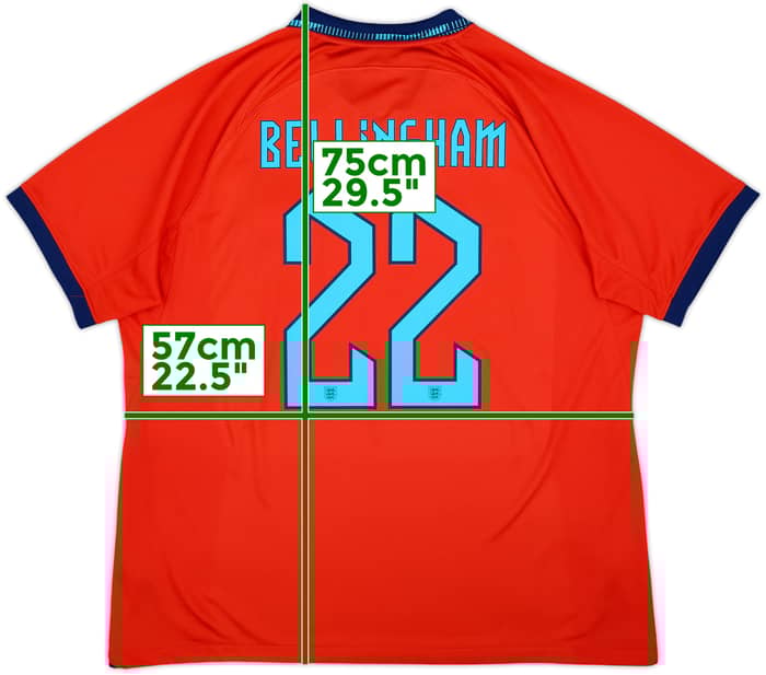 2022-23 England Away Shirt Bellingham #22 - 8/10 - (XL)