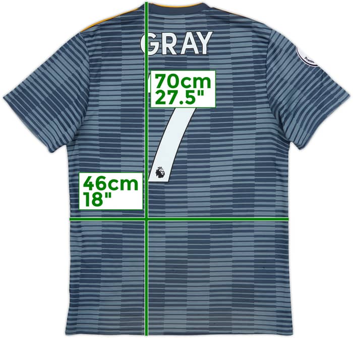 2018-19 Leicester Away Shirt Gray #7 - 8/10 - (S)