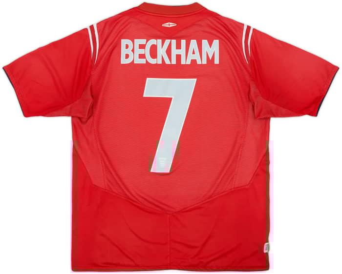 2004-06 England Away Shirt Beckham #7 - 4/10 - (L)