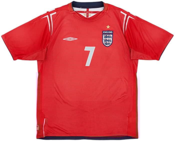 2004-06 England Away Shirt Beckham #7 - 4/10 - (L)