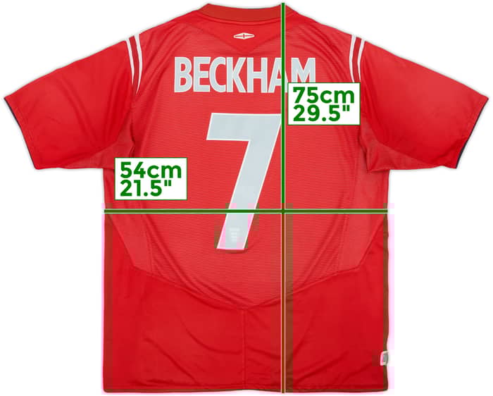 2004-06 England Away Shirt Beckham #7 - 4/10 - (L)