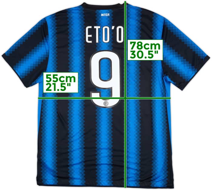 2010-11 Inter Milan Home Shirt Eto'o #9 - 9/10 - (XL)