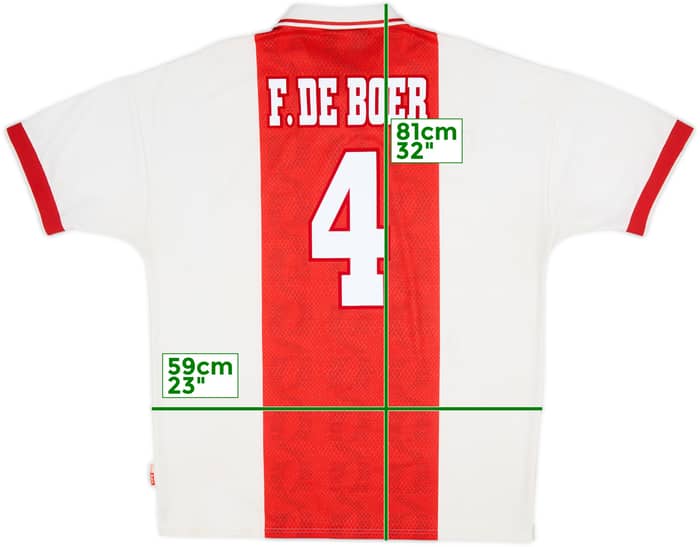 1998-99 Ajax Home Shirt F.De Boer #4 - 7/10 - (XL)