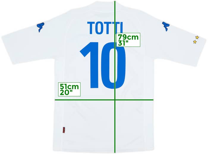 2002 Italy Away Shirt Totti #10 - 8/10 - (M)