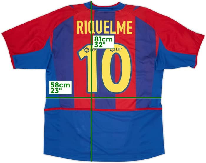 2002-03 Barcelona Home Shirt Riquelme #10 - 8/10 - (L)