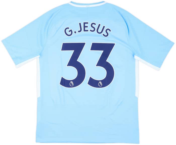 2017-18 Manchester City Home Shirt G.Jesus #33 - 7/10 - (M)