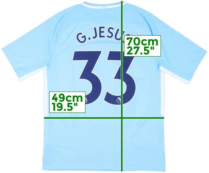 2017-18 Manchester City Home Shirt G.Jesus #33 - 7/10 - (M)