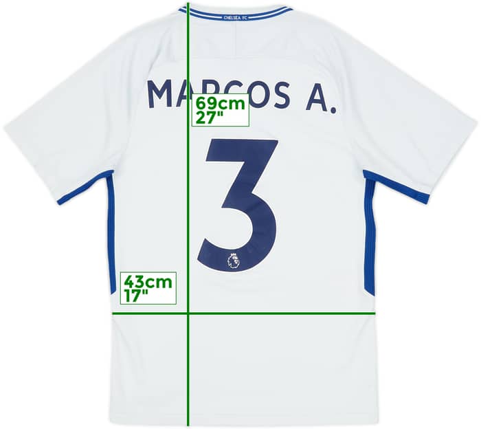 2017-18 Chelsea Away Shirt Marcos A. #3 - 6/10 - (S)