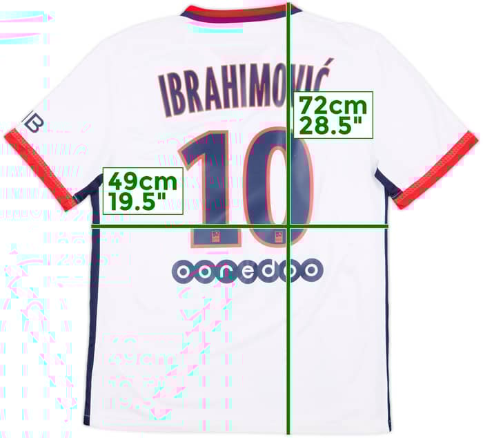 2015-16 Paris Saint-Germain Away Shirt Ibrahimovic #10 - 8/10 - (M)