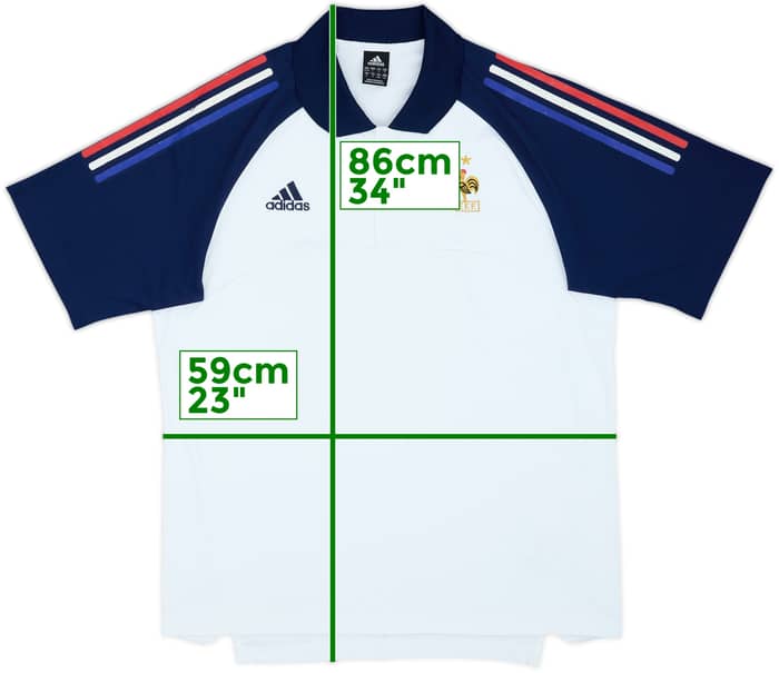 2002-03 France adidas Polo con cremallera de 1/4 - 6/10 - (L/XL)