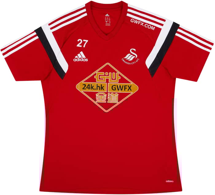 2014-15 Swansea Player Issue adidas Training Shirt - 8/10 - (L)