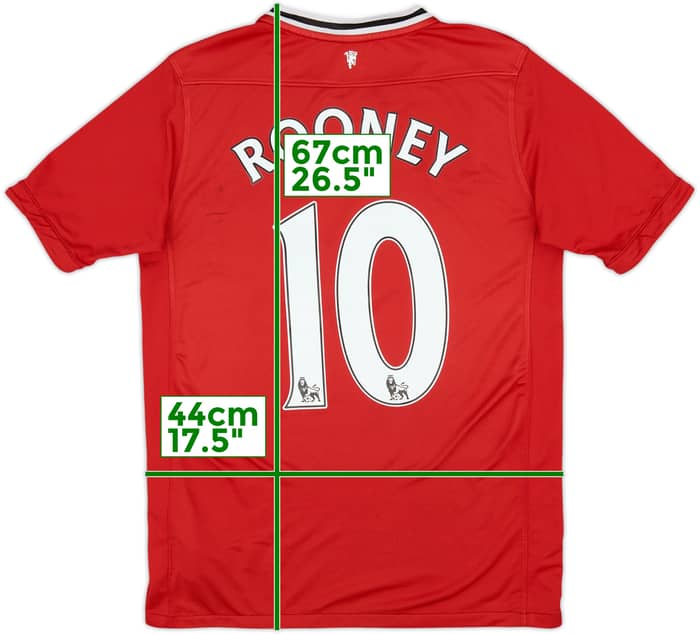 2011-12 Manchester United Home Shirt Rooney #10 - 6/10 - (XL.Boys)