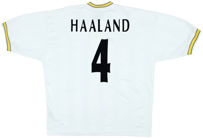 1996-98 Leeds United Home Shirt Haaland #4 - 8/10 - (L)