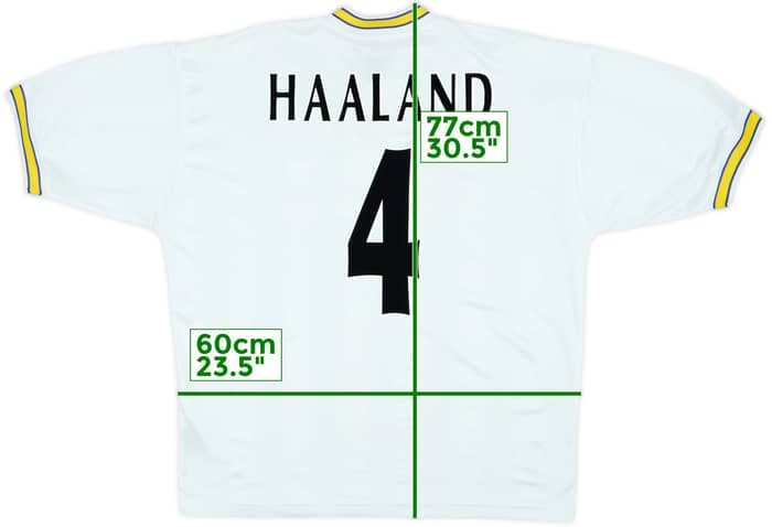 1996-98 Leeds United Home Shirt Haaland #4 - 8/10 - (L)