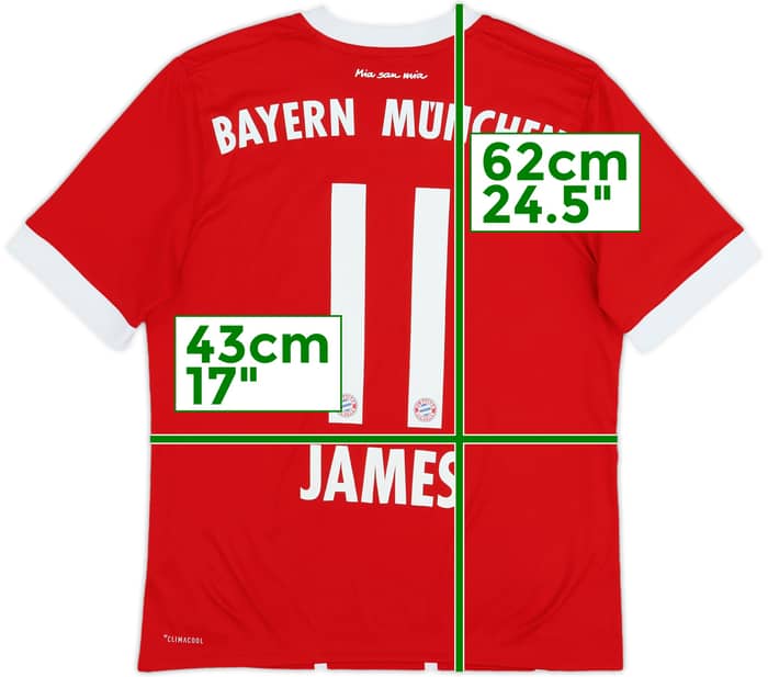 2017-18 Bayern Munich Home Shirt James #11 - 6/10 - (13-14 Years)