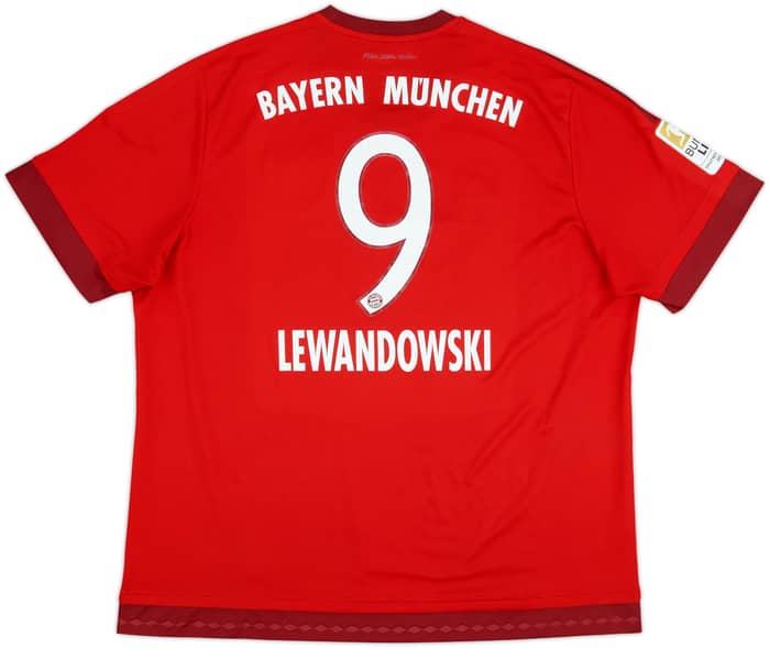 2015-16 Bayern Munich Home Shirt Lewandowski #9 - 6/10 - (XXL)