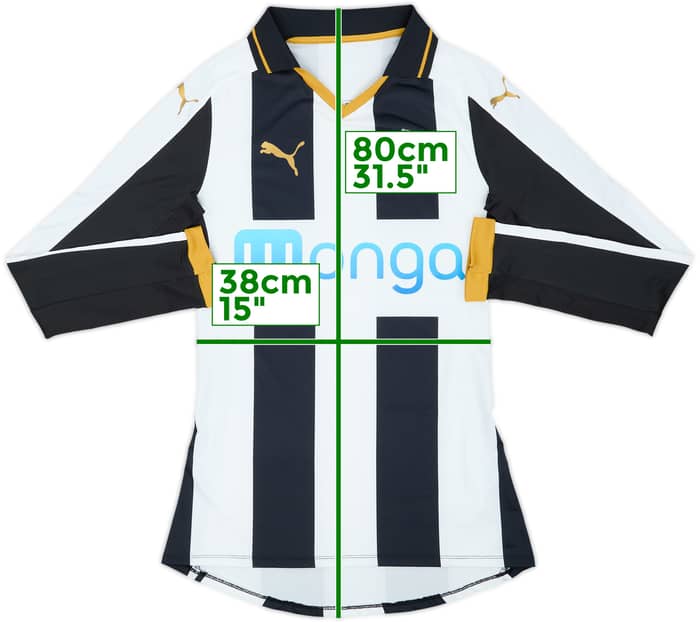 2016-17 Newcastle Player Issue ACTV Fit Home L/S Shirt - 8/10 - (M)