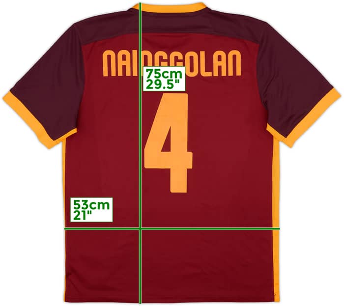 2015-16 Roma Home Shirt Nainggolan #4 - 6/10 - (L)