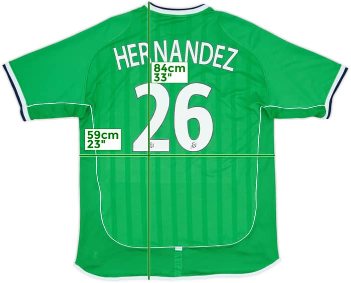 2001-03 Saint Etienne Home Shirt Hernandez #26 - 7/10 - (XL)