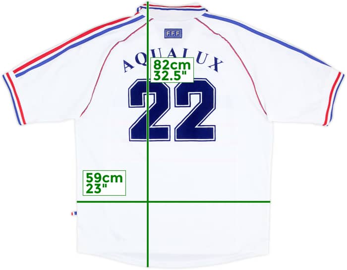 1998 France Away Shirt Aqualux #22 - 8/10 - (XL)