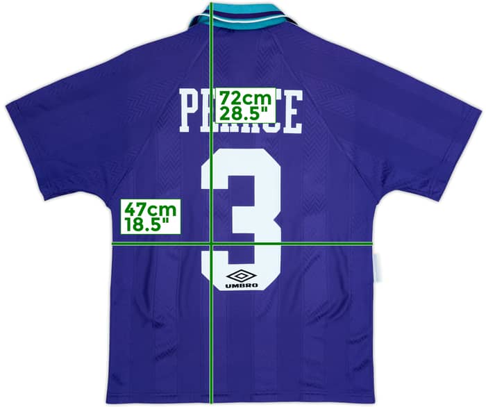 Camiseta de visitante del Nottingham Forest 1993-95 Pearce #3 - 7/10 - (S)