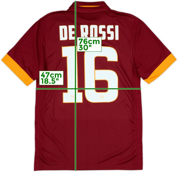 2014-15 Roma Home Shirt De Rossi #16 - 10/10 - (S)