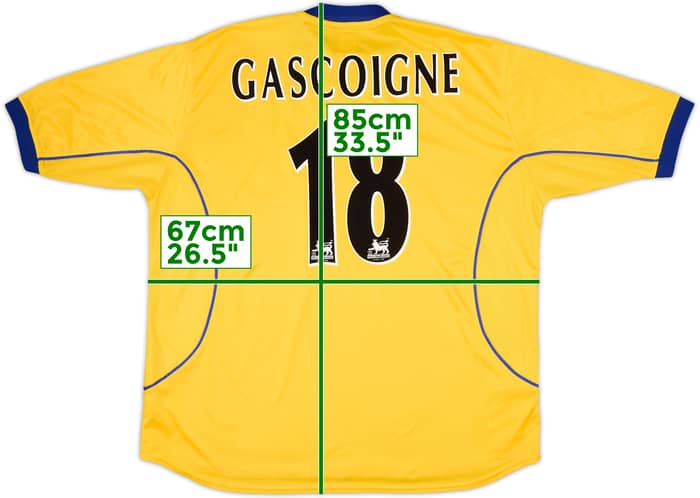 2000-01 Everton Away Shirt Gascoigne #18 - 7/10 - (XXL)