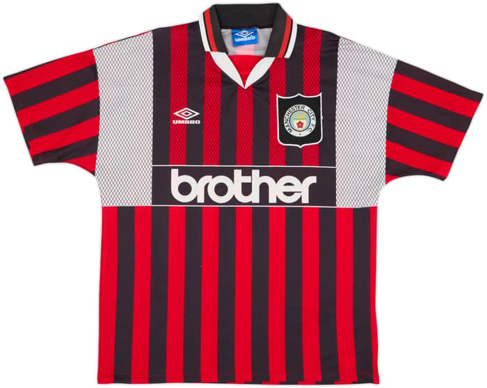 1994-96 Manchester City Away Shirt Kinkladze #7 - 8/10 - (L)
