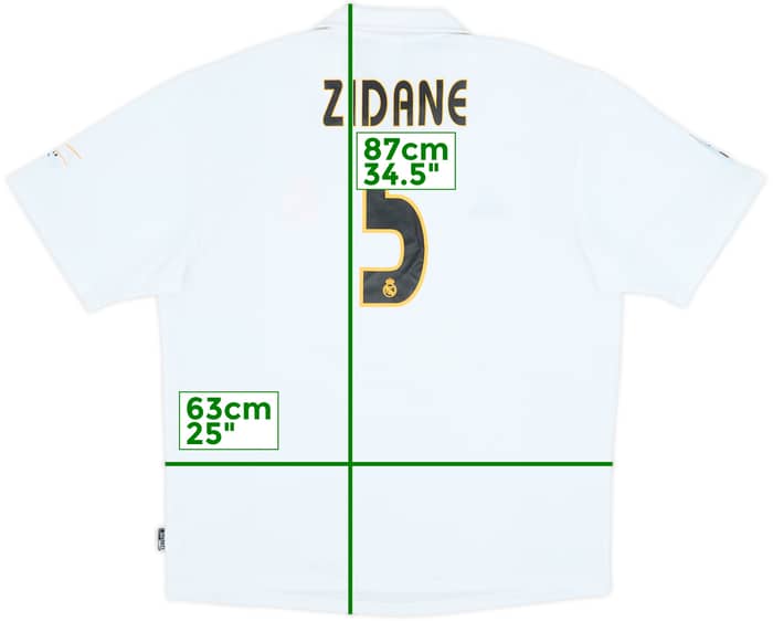 2002-03 Real Madrid Centenary Home Shirt Zidane #5 - 6/10 - (XL)