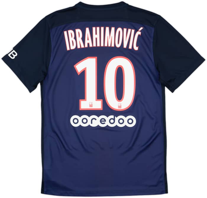 2015-16 Paris Saint-Germain Home Shirt Ibrahimovic #10 - 8/10 - (S)