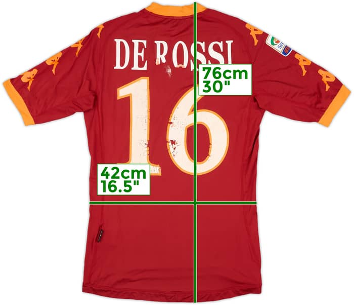 2010-11 Roma Home Shirt De Rossi #16 - 4/10 - (M)