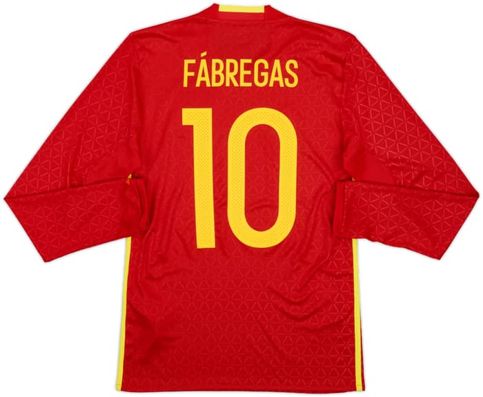 2016-17 Spain Home L/S Shirt Fabregas #10 - 10/10 - (XS)