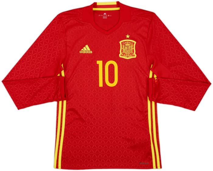 2016-17 Spain Home L/S Shirt Fabregas #10 - 10/10 - (XS)