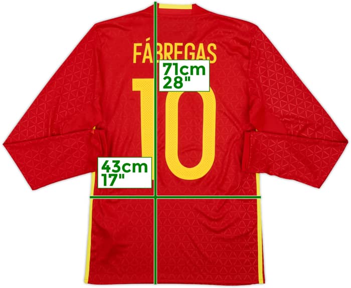2016-17 Spain Home L/S Shirt Fabregas #10 - 10/10 - (XS)