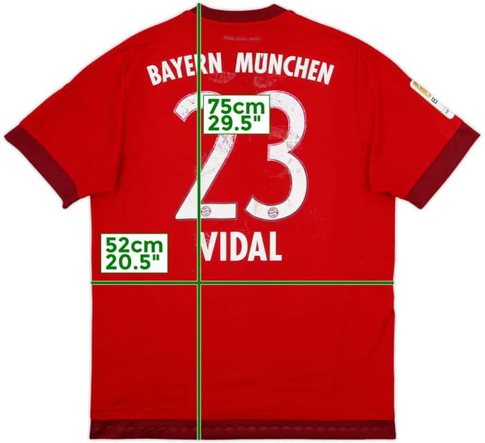 2015-16 Bayern Munich Home Shirt Vidal #23 - 5/10 - (L)