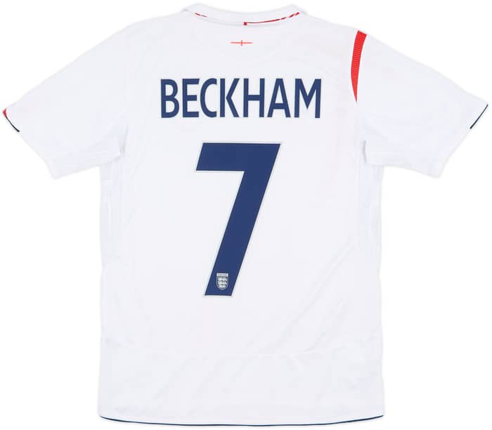 2005-07 England Home Shirt Beckham #7 - 8/10 - (XL.Boys)