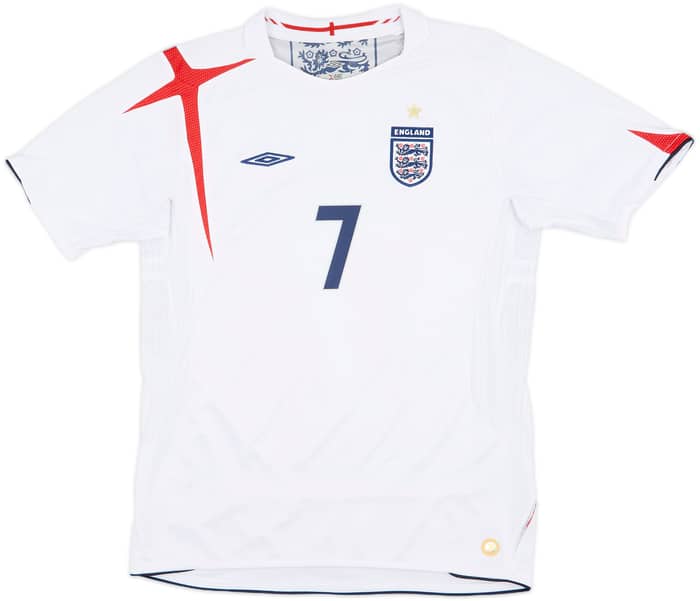 2005-07 England Home Shirt Beckham #7 - 8/10 - (XL.Boys)