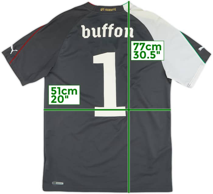 2010-12 Italy GK S/S Shirt Buffon #1 - 8/10 - (M)