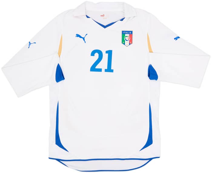 2010-12 Italy Away L/S Shirt Pirlo #21 - 8/10 - (M)