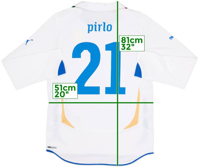 2010-12 Italy Away L/S Shirt Pirlo #21 - 8/10 - (M)