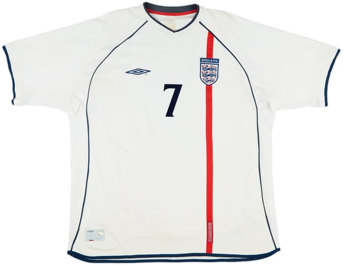 2001-03 England Home Shirt Beckham #7 - 6/10 - (XXL)